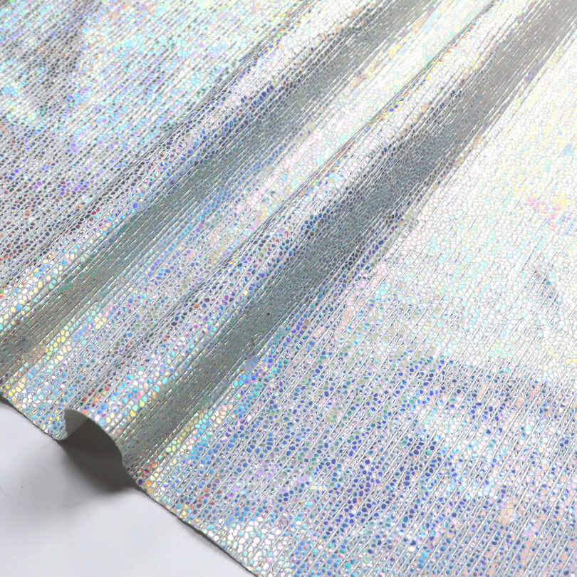 Beg Kasut Iridescent Crackle Logam Fabrik Kulit Tiruan PU