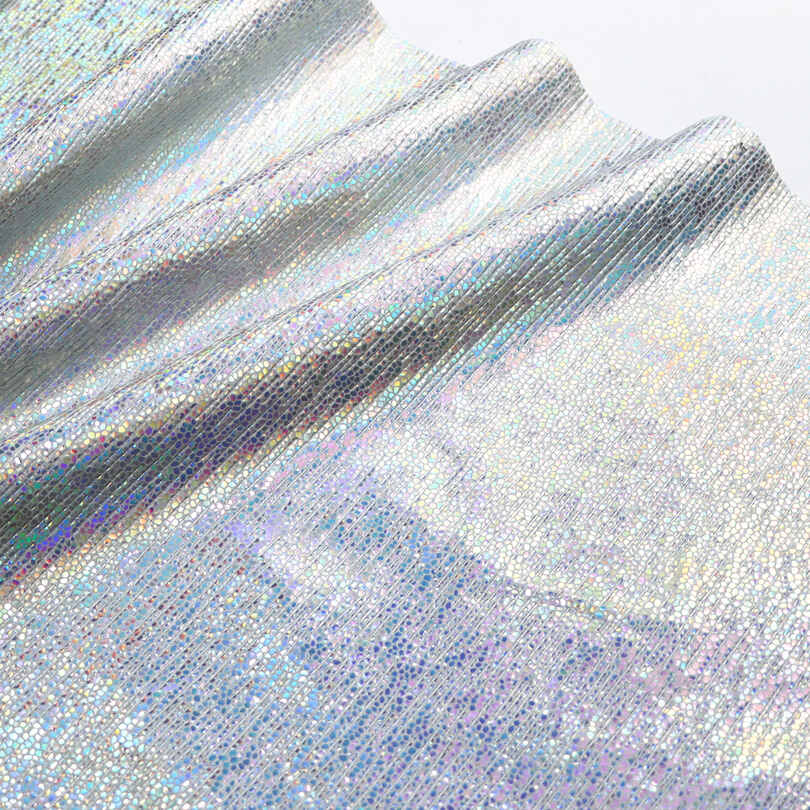 Beg Kasut Iridescent Crackle Logam Fabrik Kulit Tiruan PU